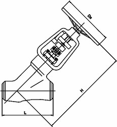 電站Y型截止閥結(jié)構(gòu)示意圖